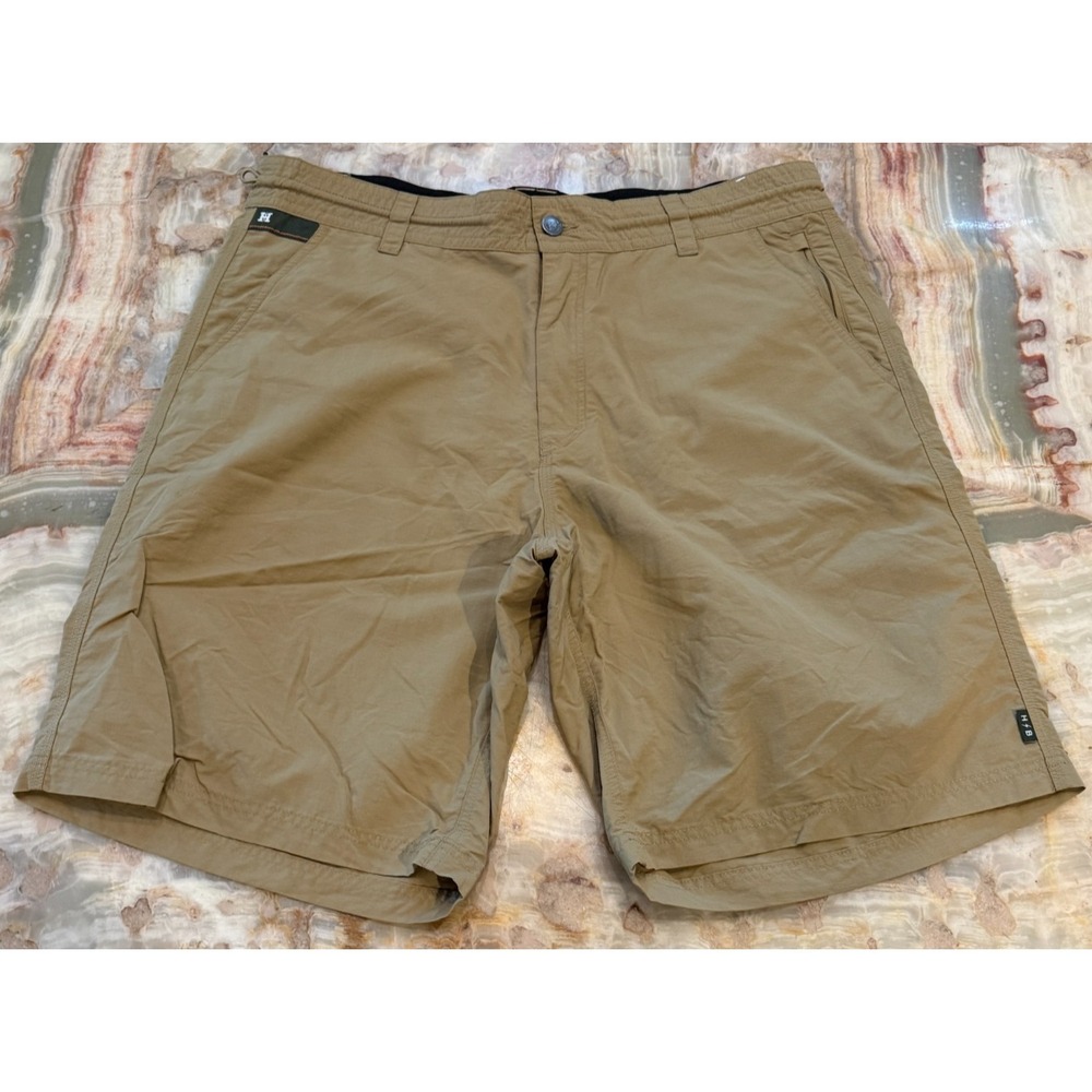 Howler Bros Mens Cargo Shorts‎ Khaki Brown Flat Front Adjustable Waist Size 36
